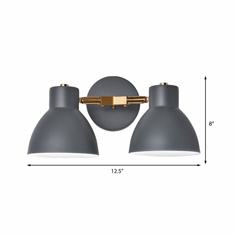 Double Shade Gray/Green Nordic Wall Sconce With Metallic Finish - Perfect Living Room Lighting