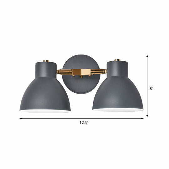 Double Shade Gray/Green Nordic Wall Sconce With Metallic Finish - Perfect Living Room Lighting