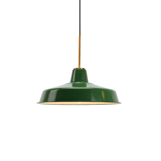 14.5"/16" Wide Cone Pendant Light - Loft Metal, 1-Light Ceiling Fixture in Polished Green