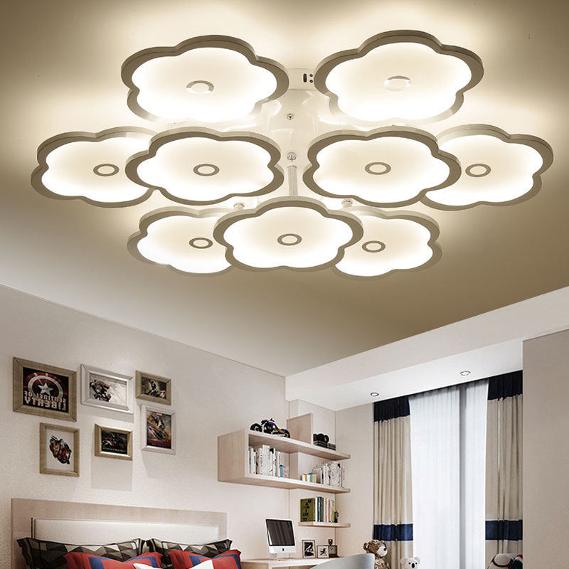 Modern Iron Acrylic Ceiling Lights - 3/6/9 Heads Unique Flower Design - Indoor Lighting