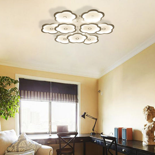 Modern Iron Acrylic Ceiling Lights - 3/6/9 Heads Unique Flower Design - Indoor Lighting