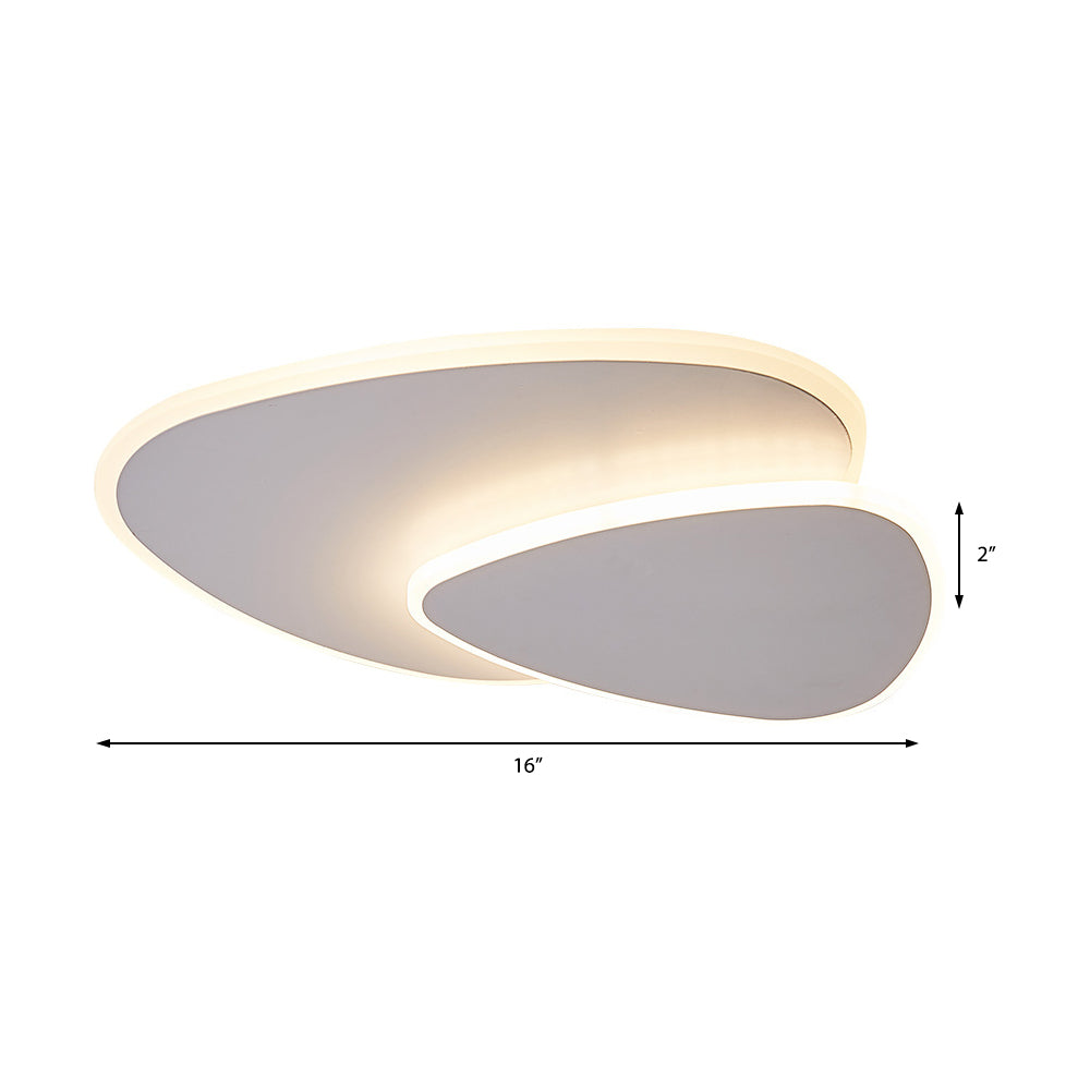 16/19.5 Creative Flush Mount Light With Overlapping Design - Modern Acrylic Round/Square/Triangle