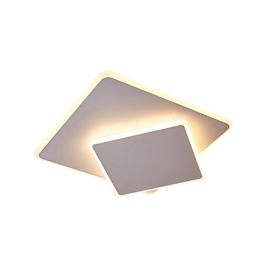 16/19.5 Creative Flush Mount Light With Overlapping Design - Modern Acrylic Round/Square/Triangle