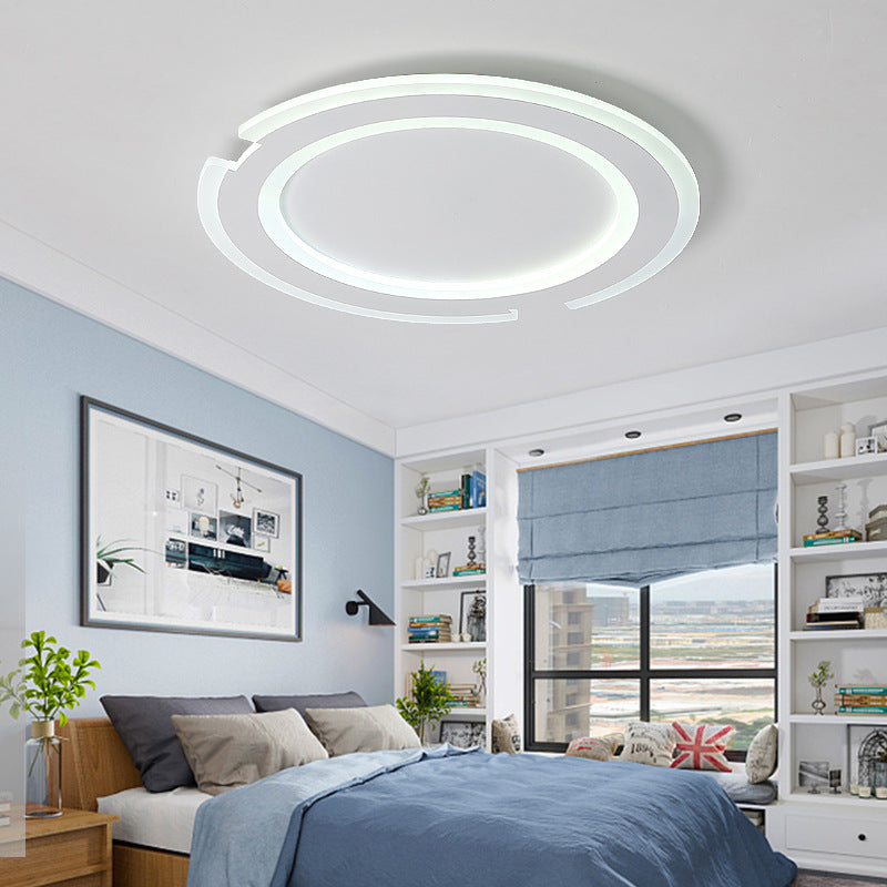 Modern Metal And Acrylic Circular Flushmount Ceiling Lights - Warm/White Indoor 9/12/16 Fixtures