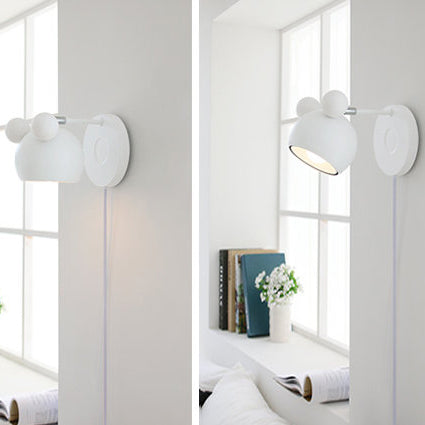 Modern Circle Wall Mounted Lamp - Metal 1 Light Sconce Bedroom Lighting