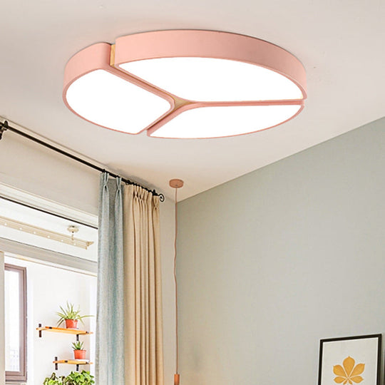 16/19.5/23.5 Macaron Metallic Led Flushmount Light - Warm/White Pink / 16 White