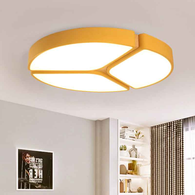 16/19.5/23.5 Macaron Metallic Led Flushmount Light - Warm/White Yellow / 16 White