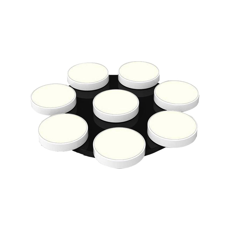 Modern Drum Flush Mount Light with Multiple Heads in Black/White for Study Room