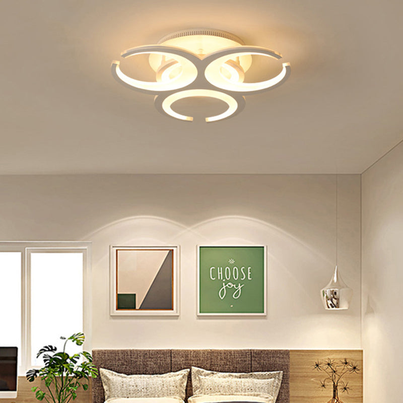 Contemporary LED Ceiling Mount Light: 19.5"/23.5" Restaurant Ring | Acrylic | White Flush Mount