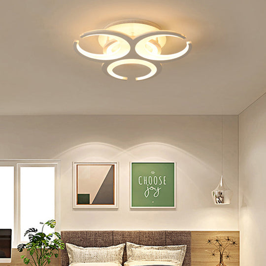 Contemporary LED Ceiling Mount Light: 19.5"/23.5" Restaurant Ring | Acrylic | White Flush Mount