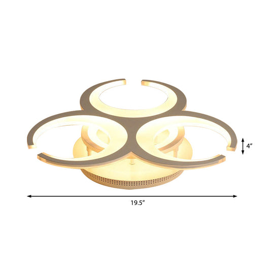 Contemporary LED Ceiling Mount Light: 19.5"/23.5" Restaurant Ring | Acrylic | White Flush Mount