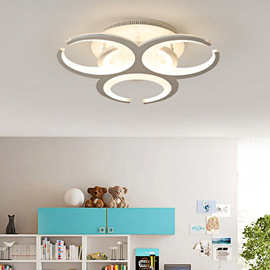 Contemporary LED Ceiling Mount Light: 19.5"/23.5" Restaurant Ring | Acrylic | White Flush Mount