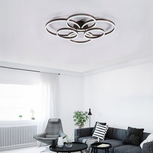 Circular LED Flush Mount Ceiling Light for Study Room with Natural/Warm/White Lighting