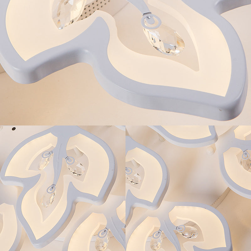 Modern Acrylic LED Ceiling Lamp for Office Restaurants - Stylish Warm/White Lighting - Flush Mount Light in White