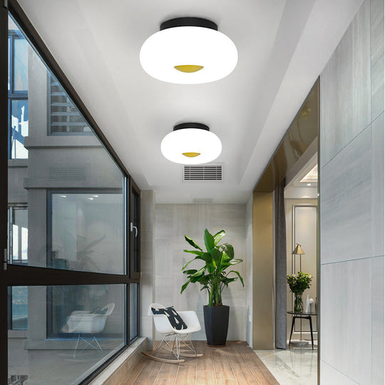 Contemporary White Circular Semi Flush Ceiling Light with 1/3/5 Heads - Acrylic Ceiling Lamp for Living Room