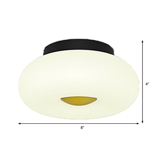 Contemporary White Circular Semi Flush Ceiling Light With 1/3/5 Heads - Acrylic Lamp For Living Room