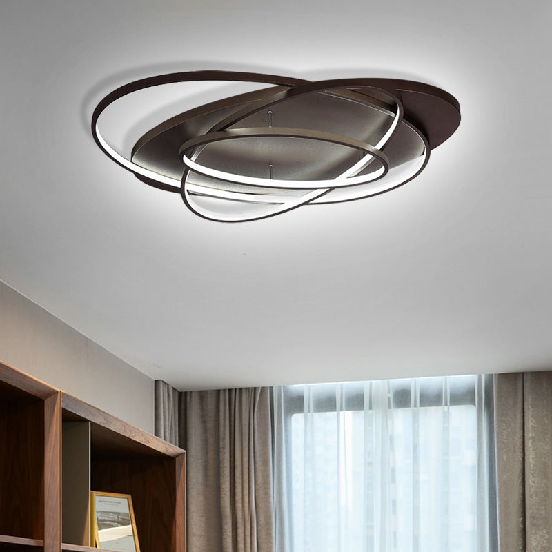 Modern Led Flushmount Light: Stylish Acrylic Ceiling Lamp For Office/Coffee Shop With Oval Shape -