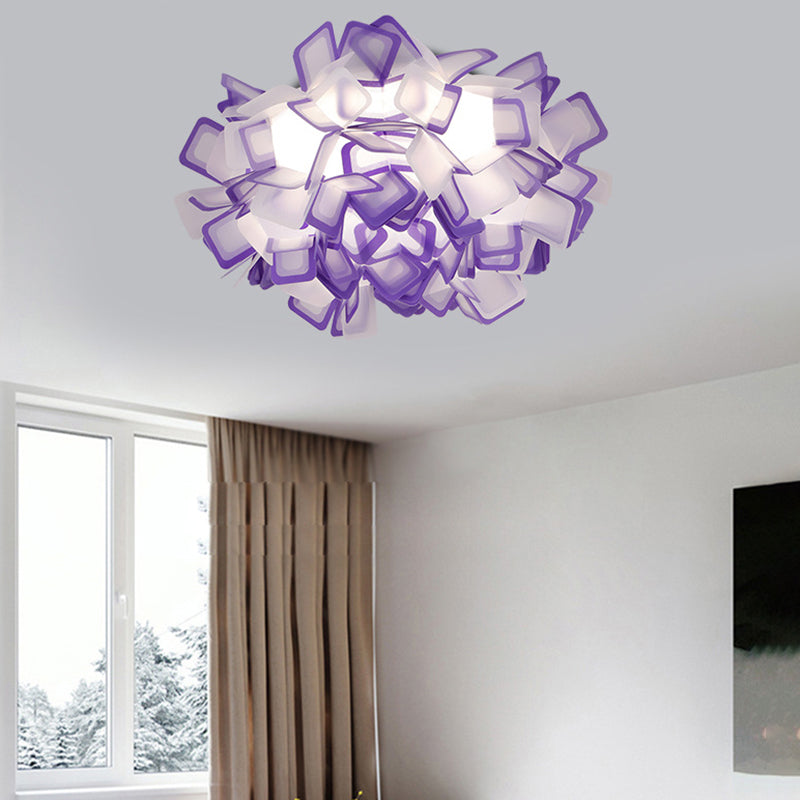 Plafonnier LED Art Déco Sinuous pour chambre à coucher avec abat-jour en acrylique