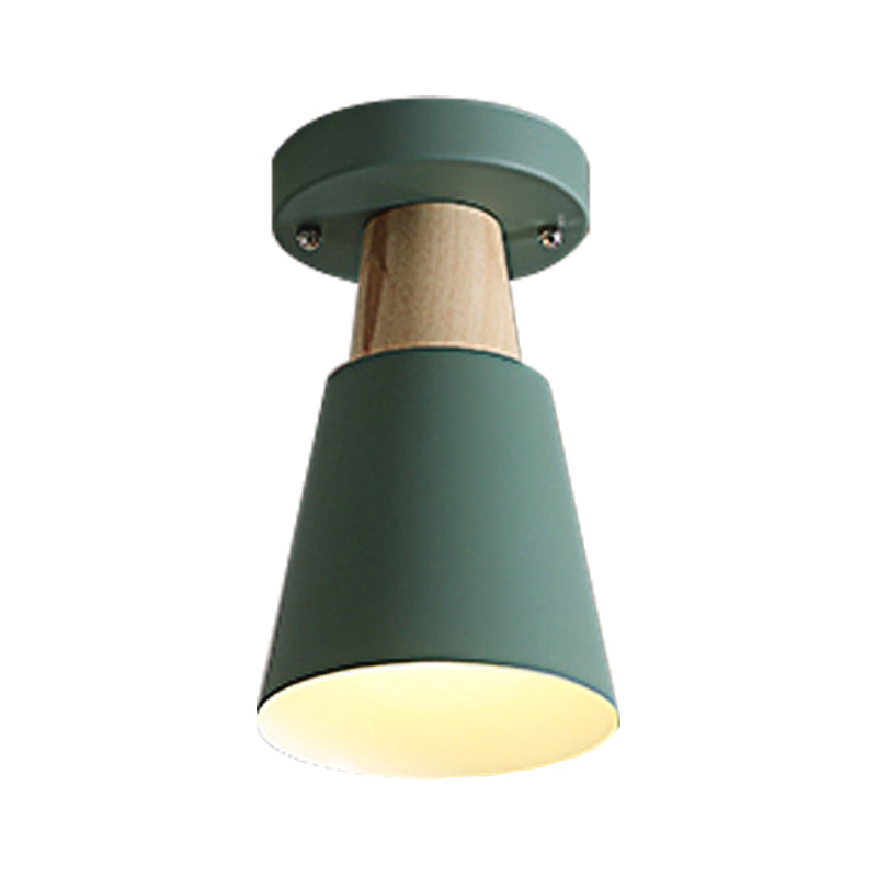 Sleek Macaron Conic Semi Flushmount Light - Grey/Pink/Yellow/Green