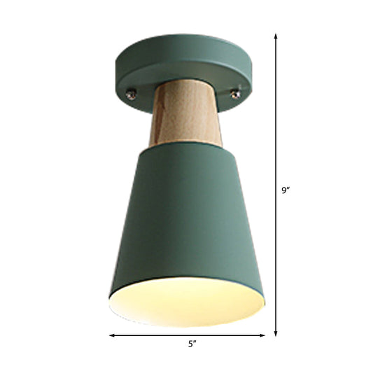 Sleek Macaron Conic Semi Flushmount Light - Grey/Pink/Yellow/Green