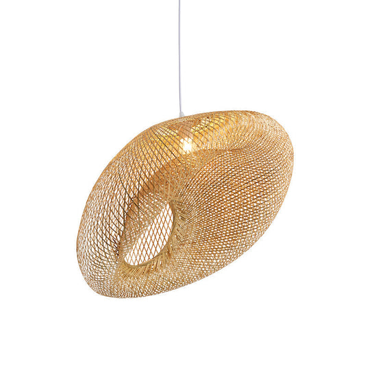 Bamboo Pendant Lighting: Handwoven Chinese Style Flaxen Ceiling Lamp