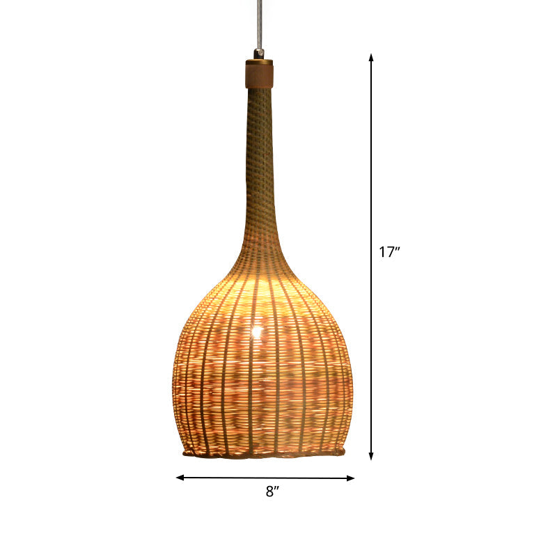 Bamboo Down Lighting Asia Beige Ceiling Lamp - Perfect For Living Room