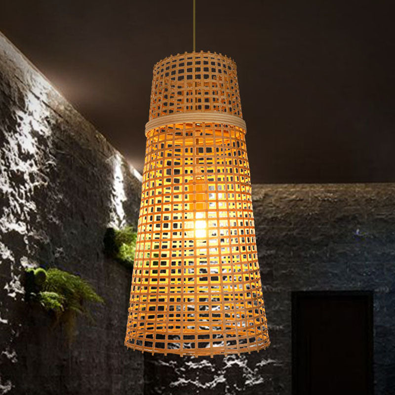 Bamboo Shade Ceiling Lamp: Chinese Hanging Light Fixture