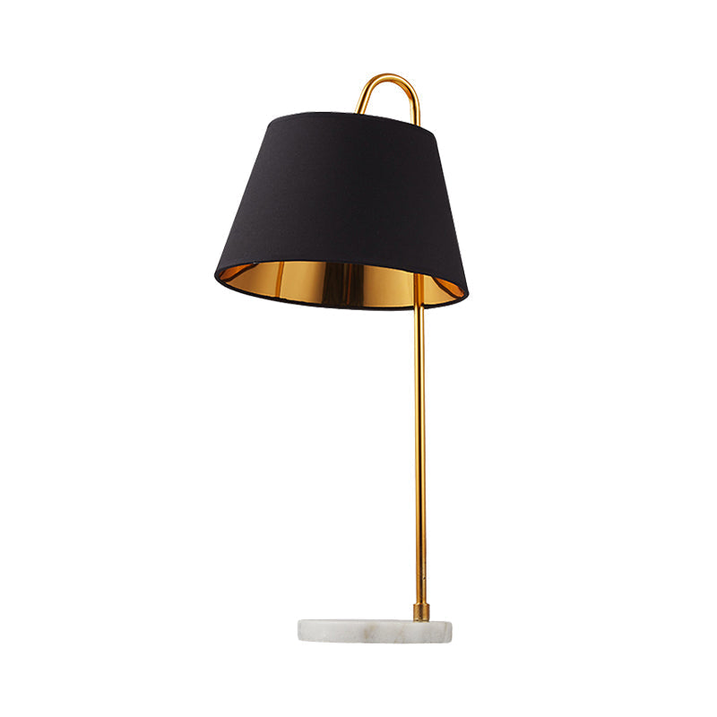 Modern Black Desk Lamp With Fabric Shade - 1 Head Living Room Table Light