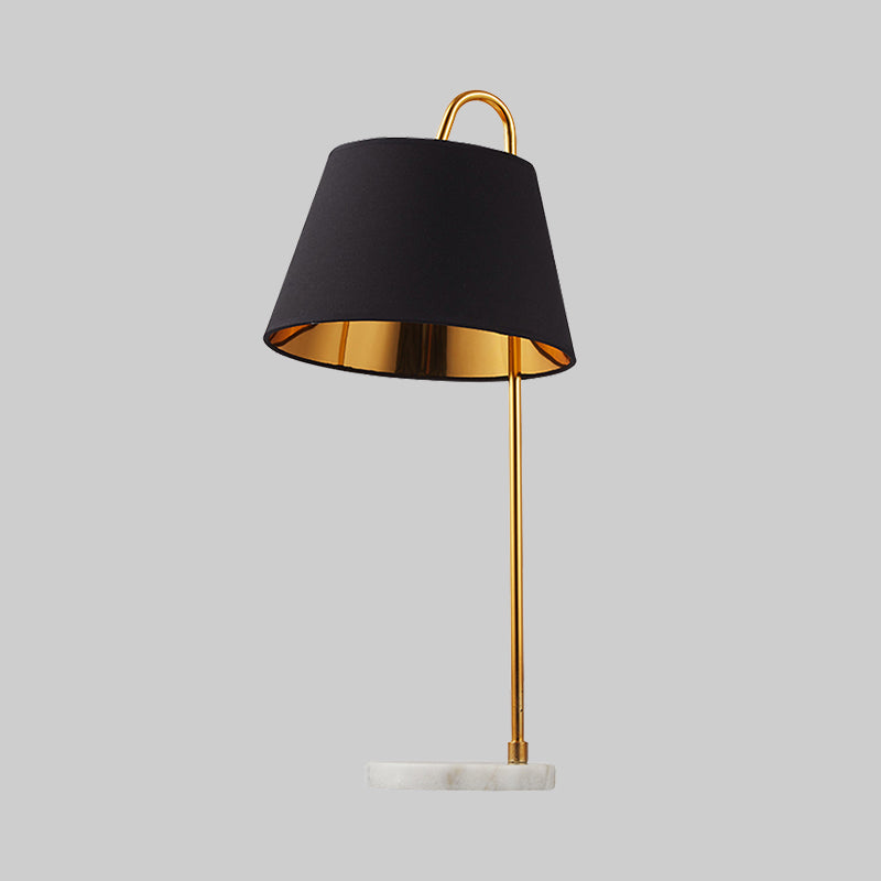 Modern Black Desk Lamp With Fabric Shade - 1 Head Living Room Table Light