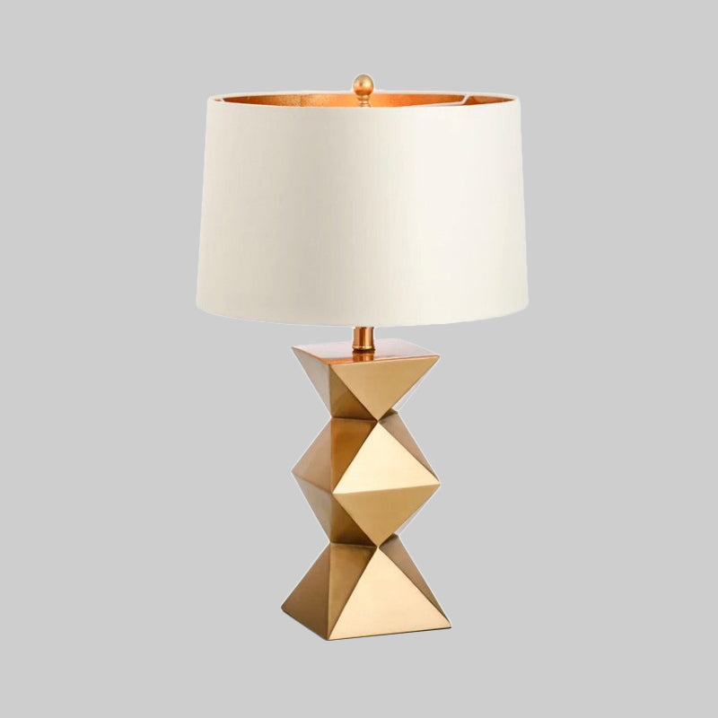 Contemporary Drum Table Lamp - White 1 Head Ideal For Bedroom Reading