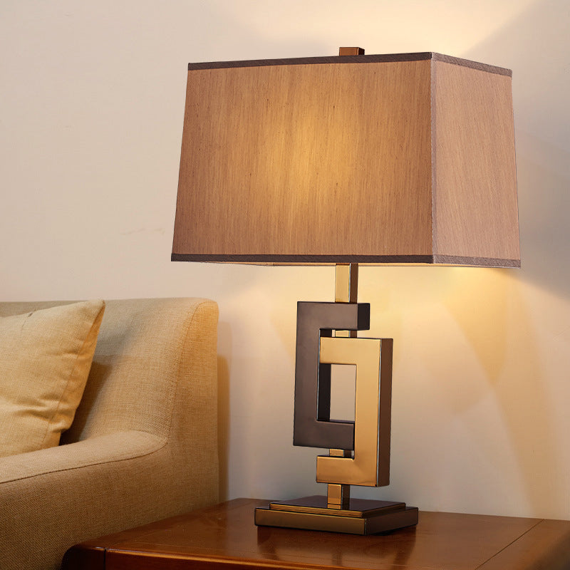 Modern Trapezoid Task Lighting Desk Lamp - Small Black & Gold