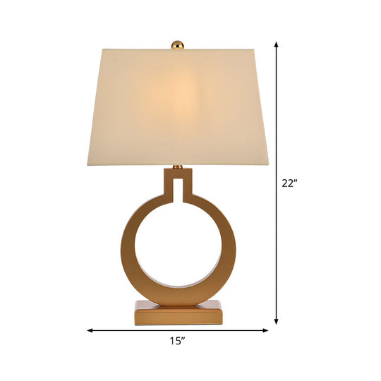 Gold Fabric Pagoda Table Lamp: Contemporary 1 Bulb Task Lighting For Living Room