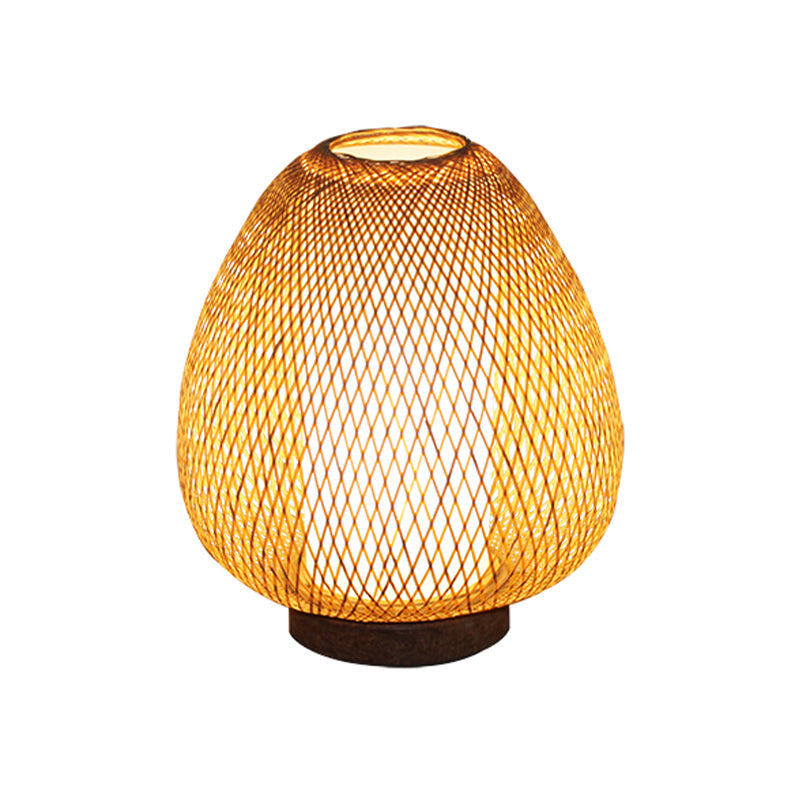 Asian Wood Desk Lamp With Handcrafted Bamboo Shade - Perfect Bedroom Task Light

Or

1 Head Small