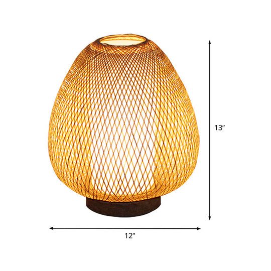 Asian Wood Desk Lamp With Handcrafted Bamboo Shade - Perfect Bedroom Task Light

Or

1 Head Small