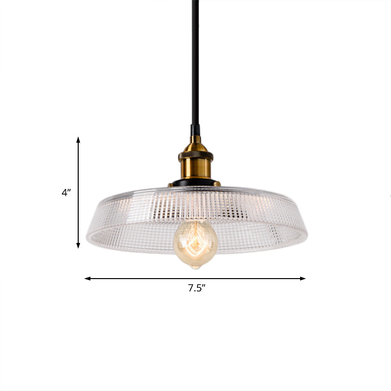 Farmhouse Brass Dome Pendant Ceiling Light With Clear Prismatic Glass For Dining Room - 8/10