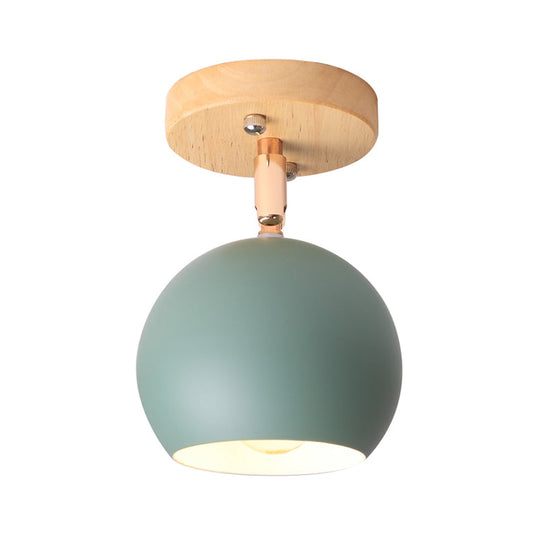 Nordic Adjustable Semi Flush Ceiling Light Fixture - Black/Gray/White/Pink/Green Orbit Design