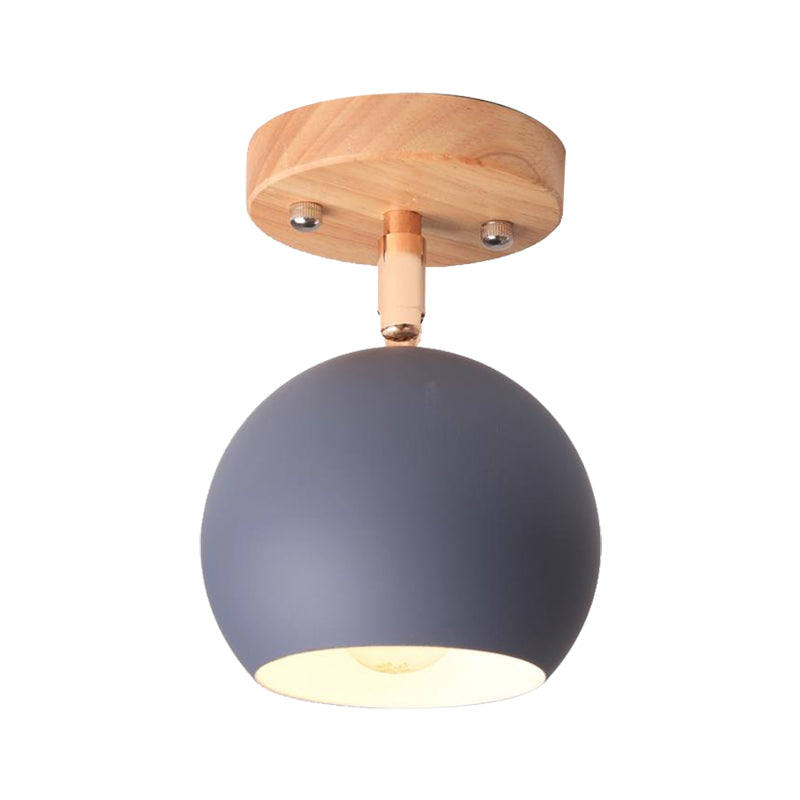 Nordic Adjustable Semi Flush Ceiling Light Fixture - Black/Gray/White/Pink/Green Orbit Design