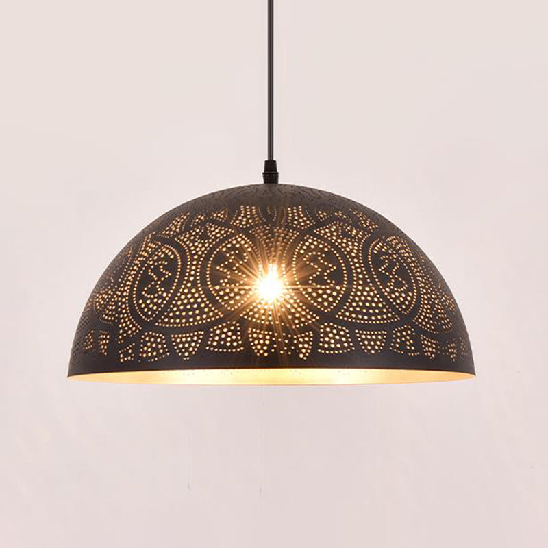 Art Deco Bronze Hemisphere Pendant Ceiling Lamp