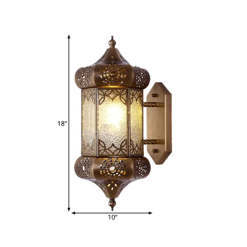 Brass Wall Lantern: Traditional Metal Sconce For Restaurant Lighting