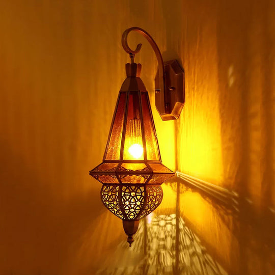 Art Deco Brass Urn Wall Sconce With Bulb For Restaurant Lighting