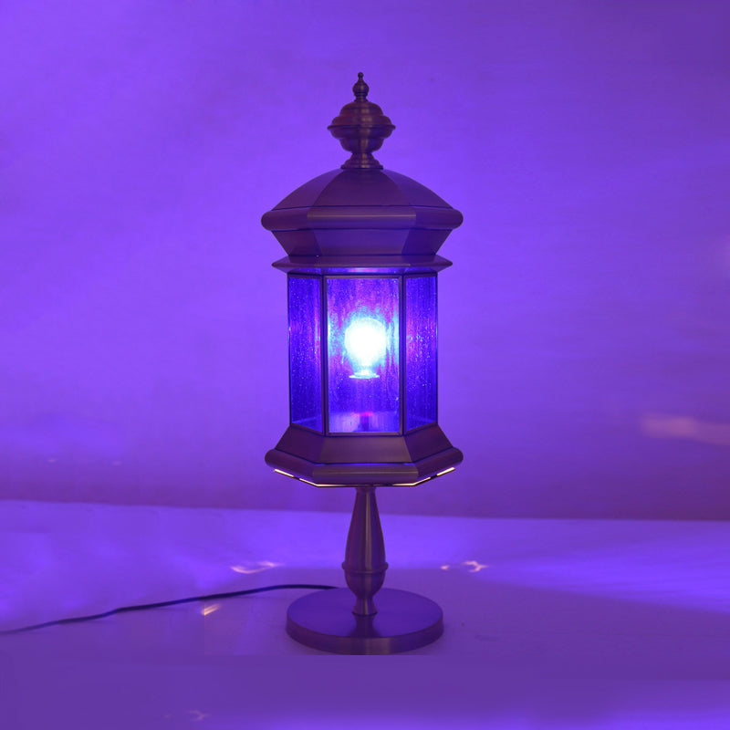 Arabian Brass Lantern Night Table Light - Stylish Bedroom Lamp