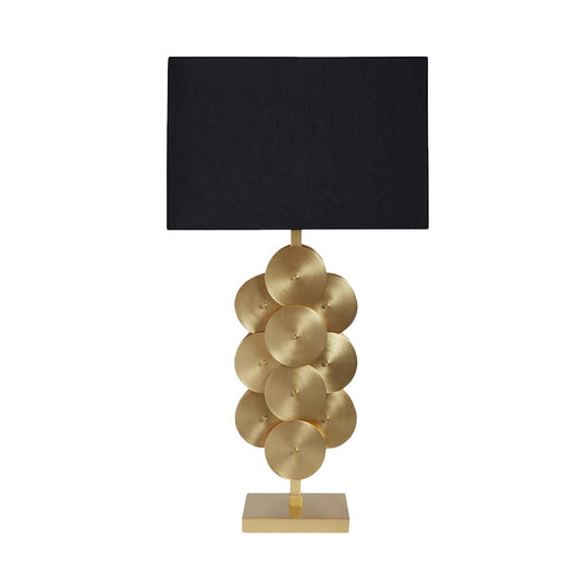 Contemporary Black Fabric Nightstand Lamp With Reading Light