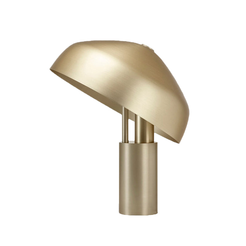 Modern Gold Metal Dome Task Light: 1-Head Book Reading Lamp For Study