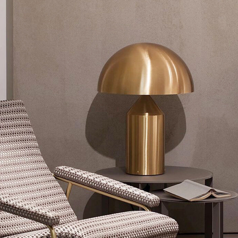 Contemporary Gold Metal Hemisphere Nightstand Lamp - 10/15 Wide 3 Adjustable Reading Light Heads