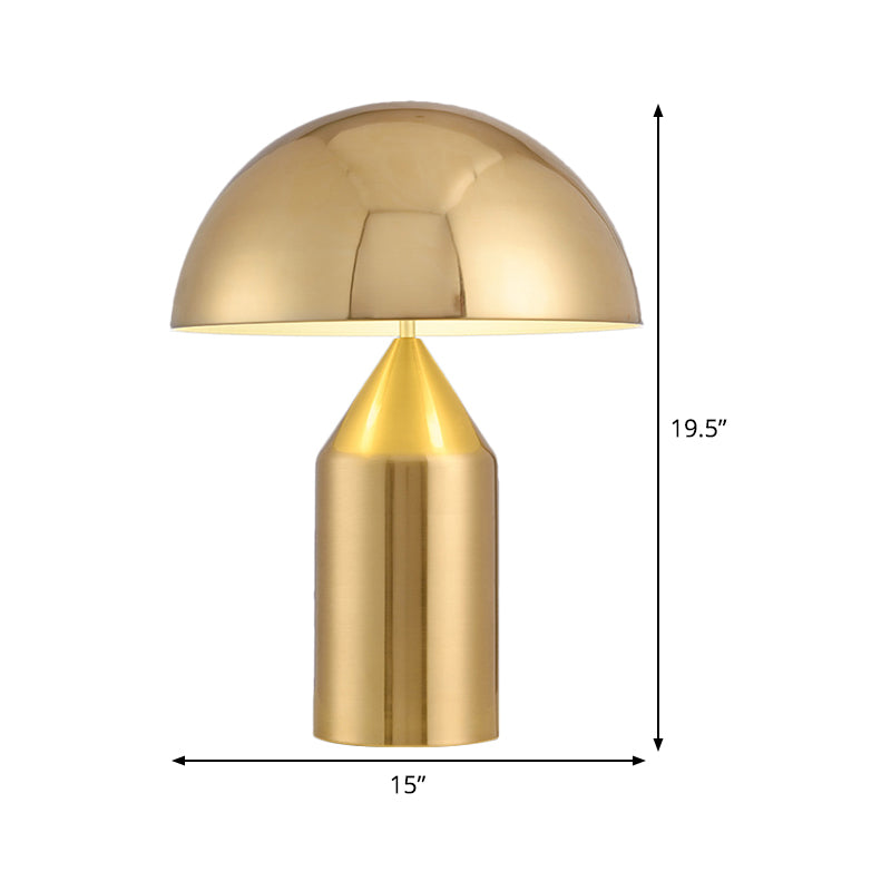 Contemporary Gold Metal Hemisphere Nightstand Lamp - 10/15 Wide 3 Adjustable Reading Light Heads