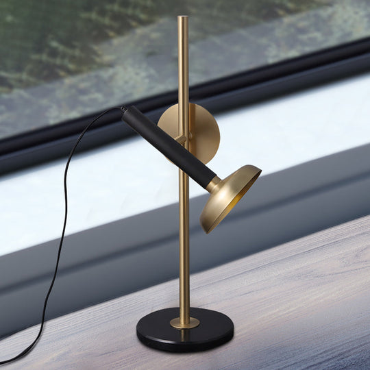 Brass Flashlight Reading Light With Modern Led Task Lighting And Metal Shade