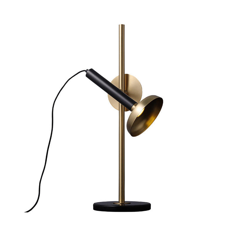 Brass Flashlight Reading Light With Modern Led Task Lighting And Metal Shade