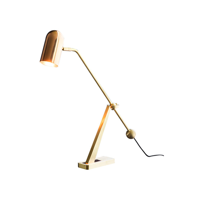 Modern Brass Tubular Reading Book Light For Study Tasks - 1 Bulb Task Lighting