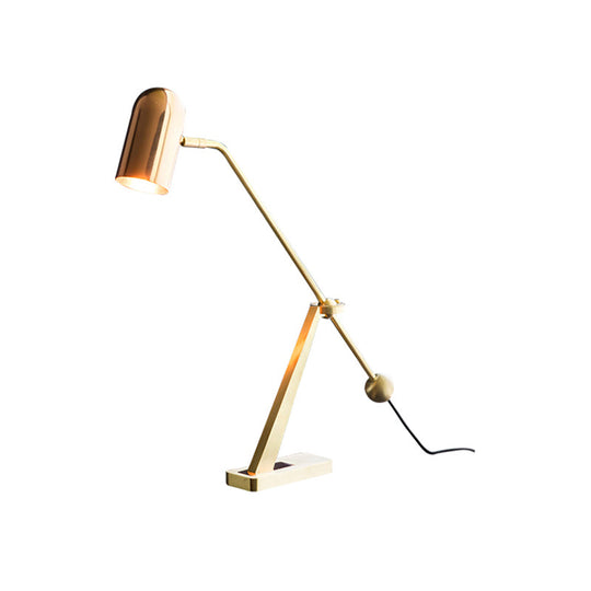 Modern Brass Tubular Reading Book Light For Study Tasks - 1 Bulb Task Lighting