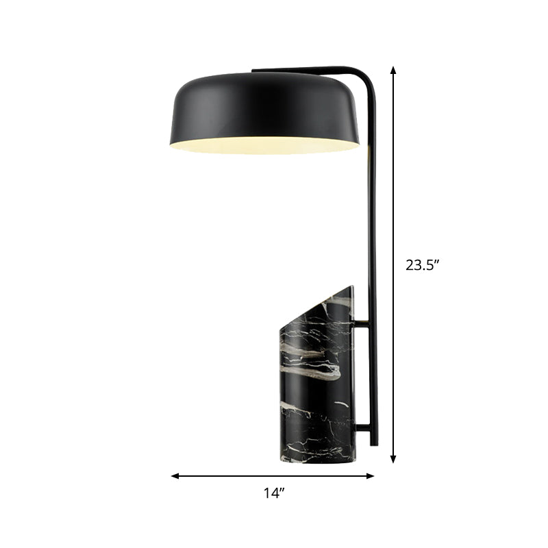 Modern Black Drum Task Book Light With Metal Shade